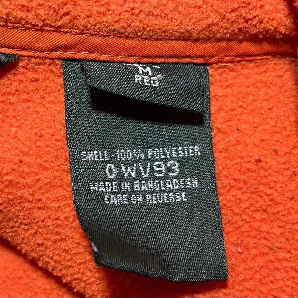 Vintage LL Bean Fleece Jacket Mens Size Medium Orange Full Zip Outdoors Classic - Picture 5 of 11